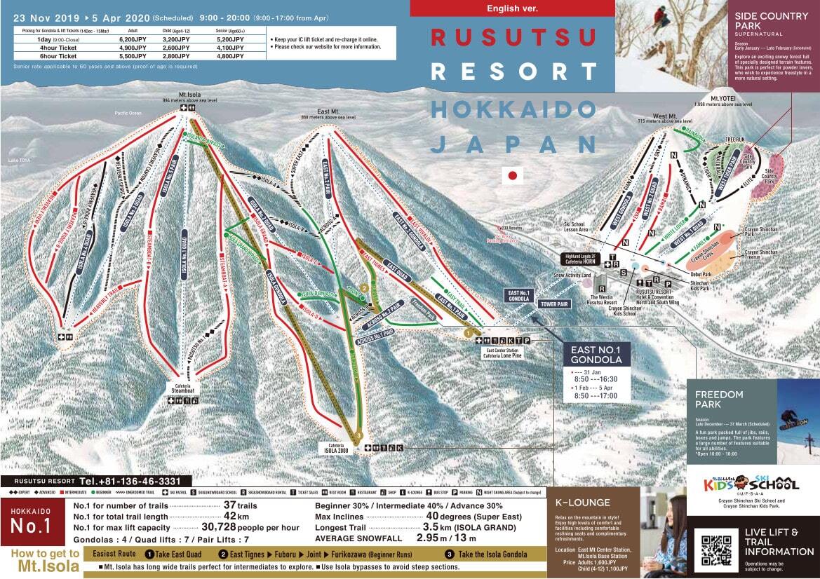 Rusutsu resort tree skiing
